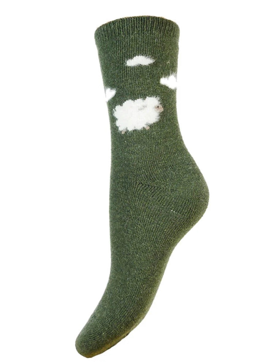 Baa Baa Wool Blend Ladies Sock -  Green