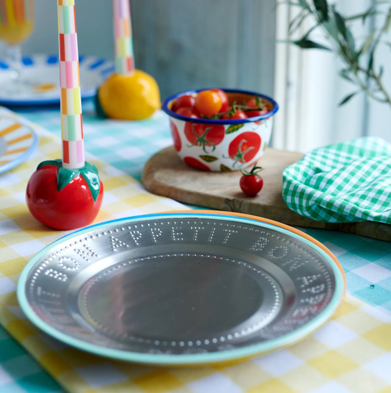 Hand Painted Ceramic Tomato Candle Holder