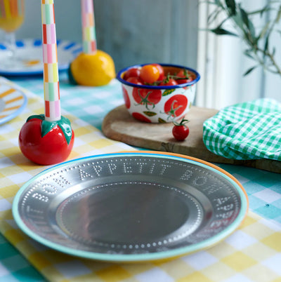Hand Painted Ceramic Tomato Candle Holder
