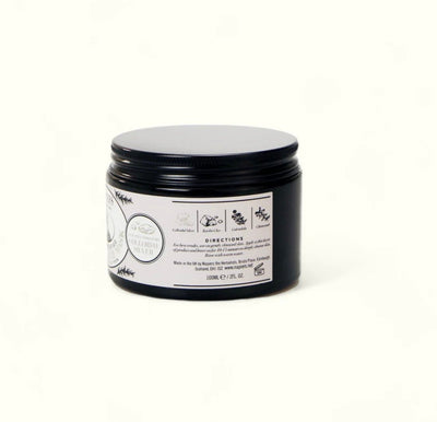 Aurina Pop UP Ltd Napiers Mother of All Silver Miracle Face Mask cream jar with black lid, back view