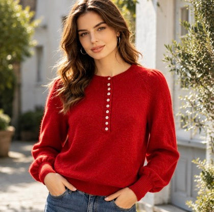 Bethany Buttoned Alpaca Jumper