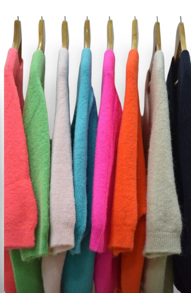 Aurina Alpaca 3/4 Sleeve V Neck Jumper