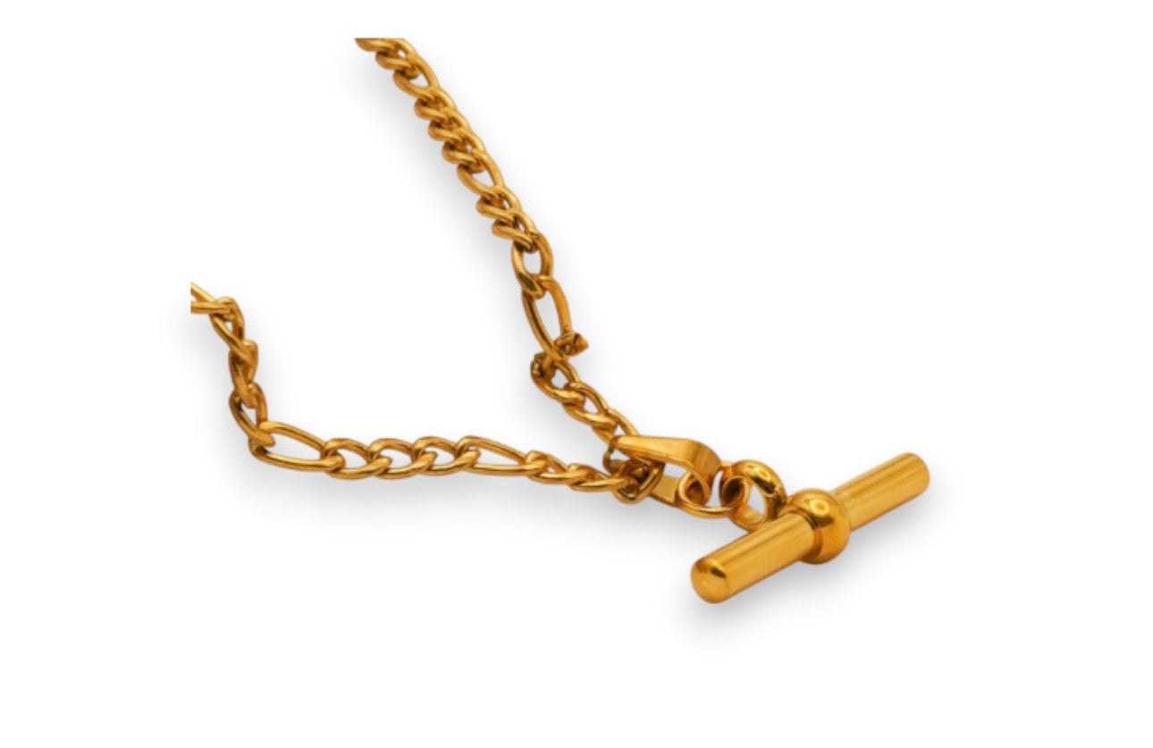 Curb Chain T Bar Necklace