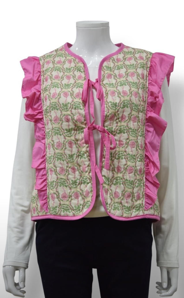 Rambling Rose Frilly Gilet