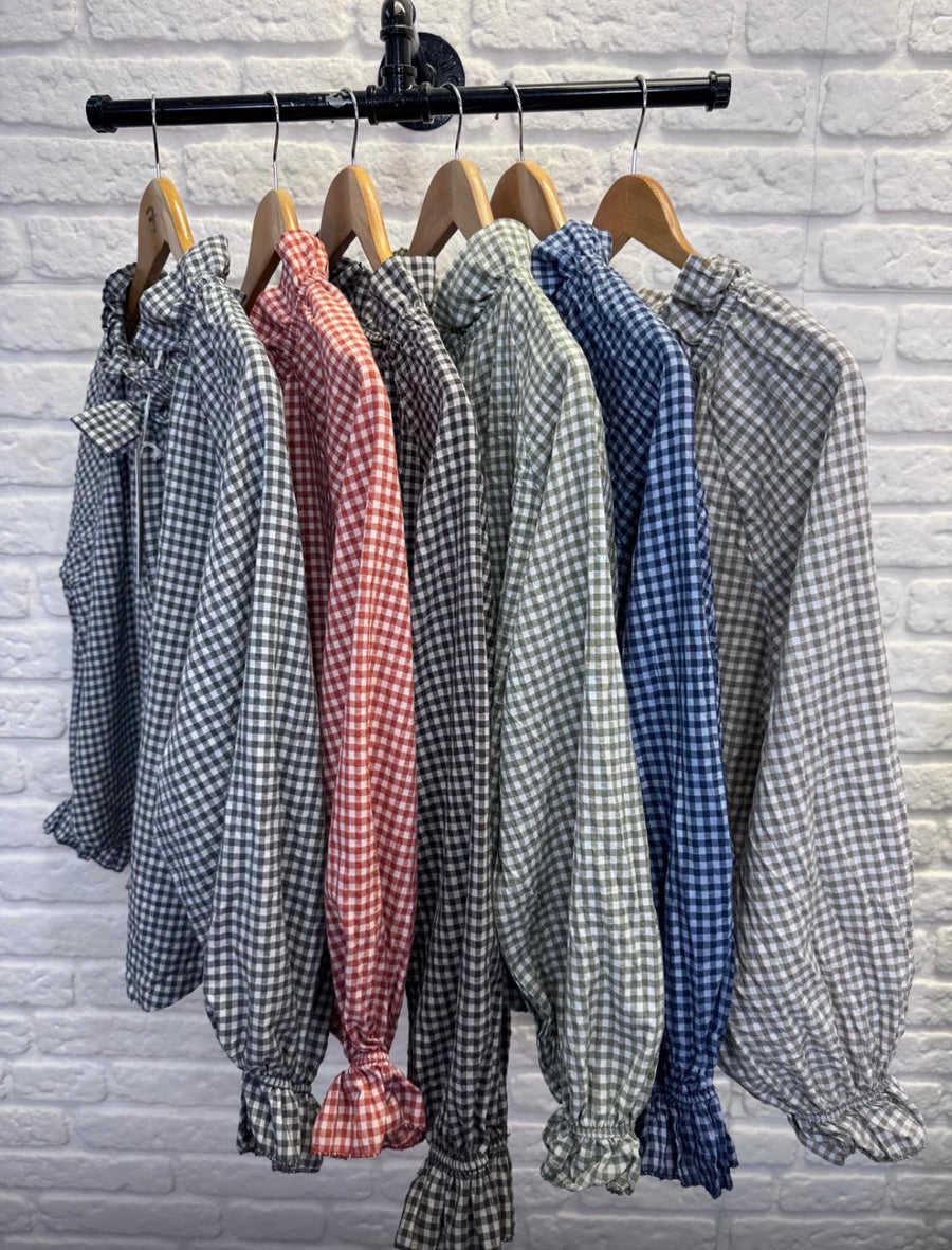 Long Sleeve Gertie Gingham Blouse