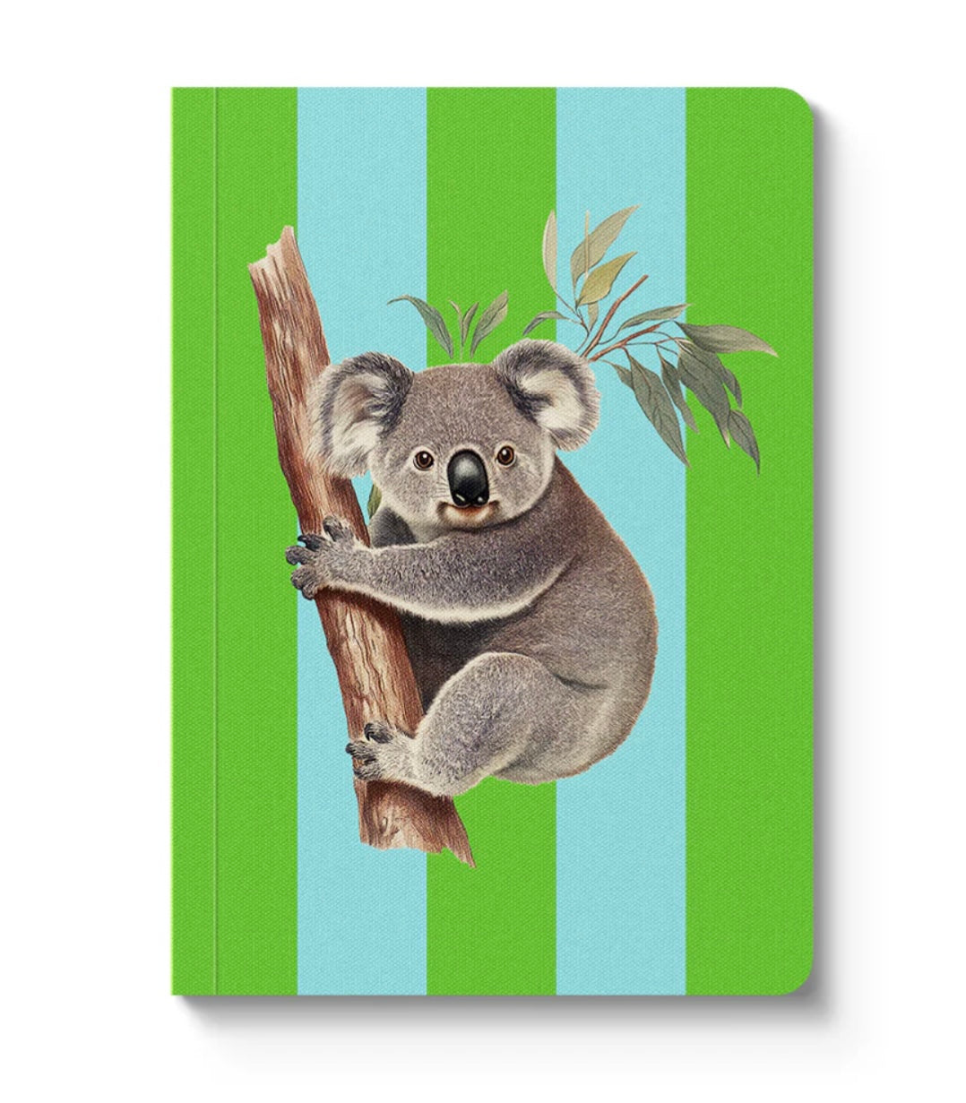 Striped Koala Paperback Notebook