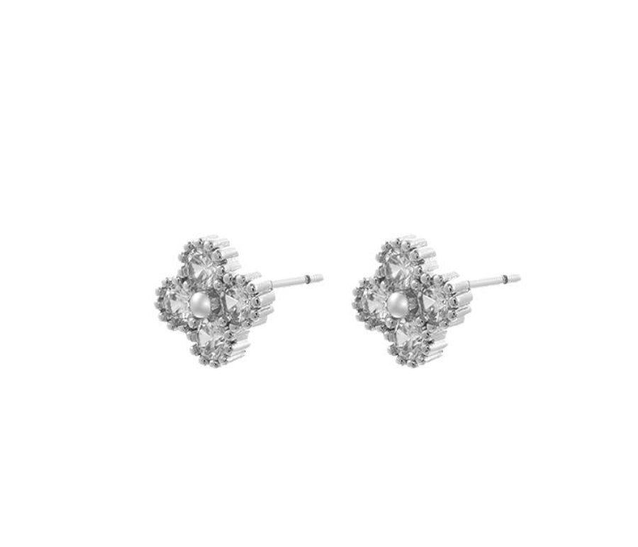 Silver Clover Earring