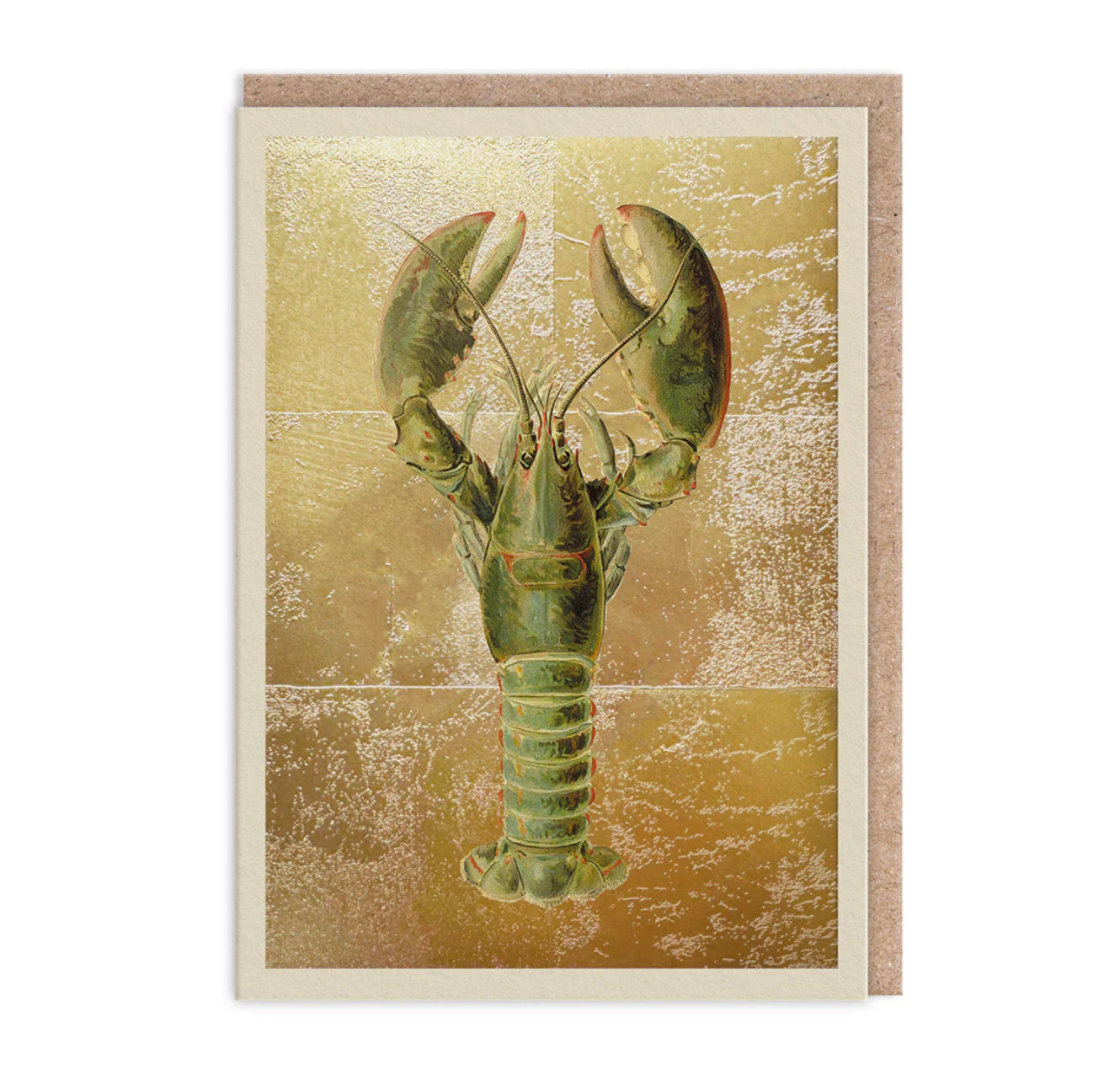Hot Foil Lobster Greetings Card Aurina Pop UP Ltd