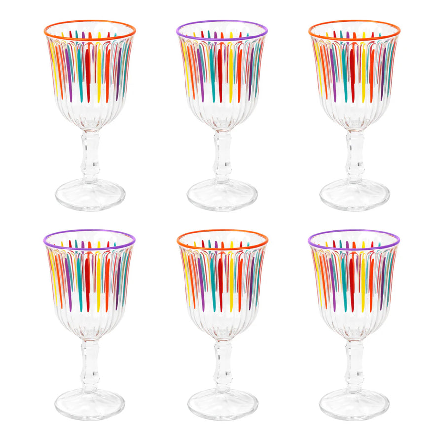 Rainbow Bright Wine Glass