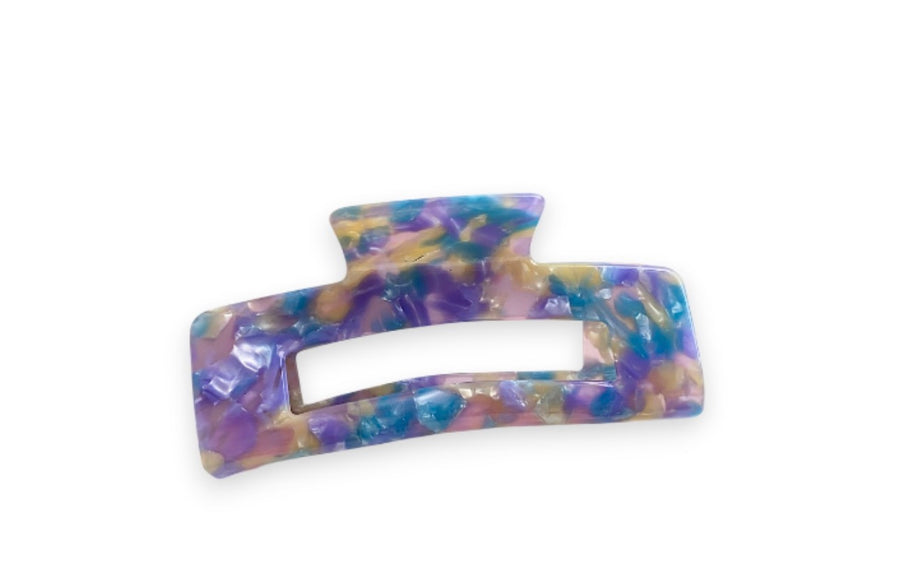 Large Resin Claw Clip - Violet, Sky and Cream