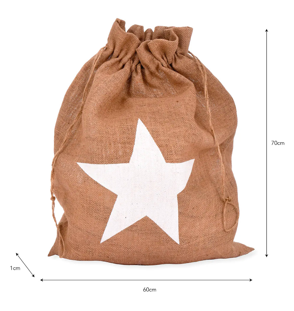Jute Star Christmas Sack