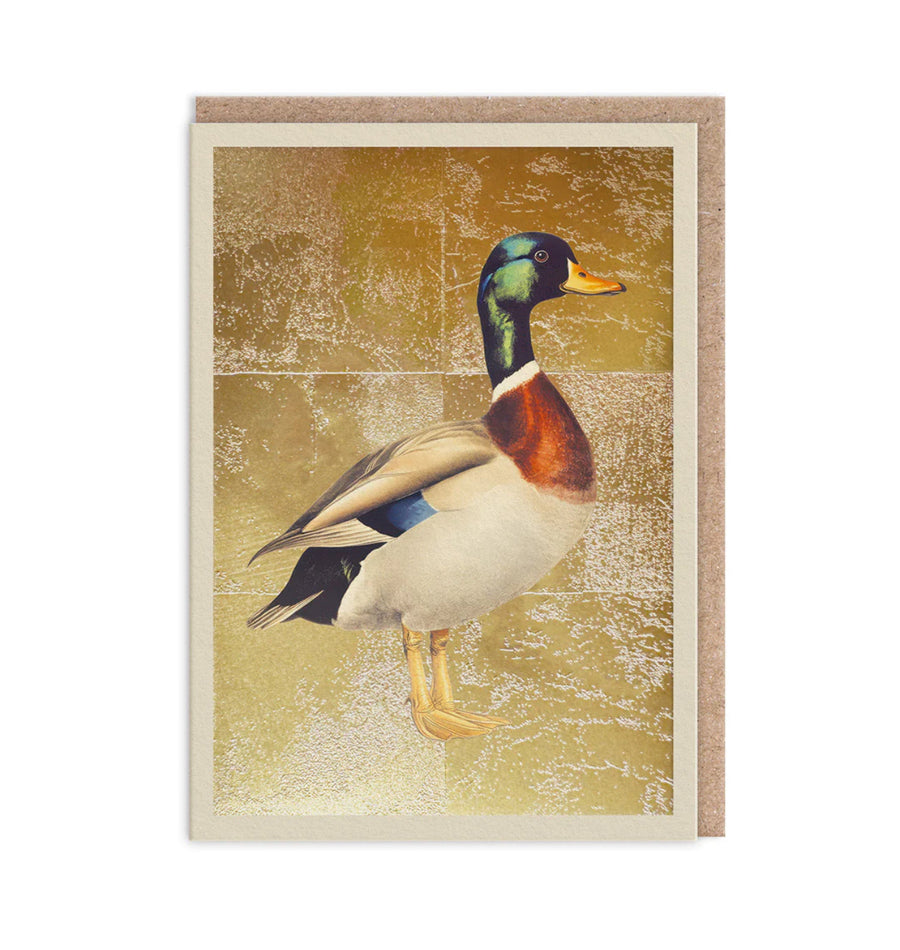 Hot Foil Mallard Greetings Card Aurina Pop UP Ltd