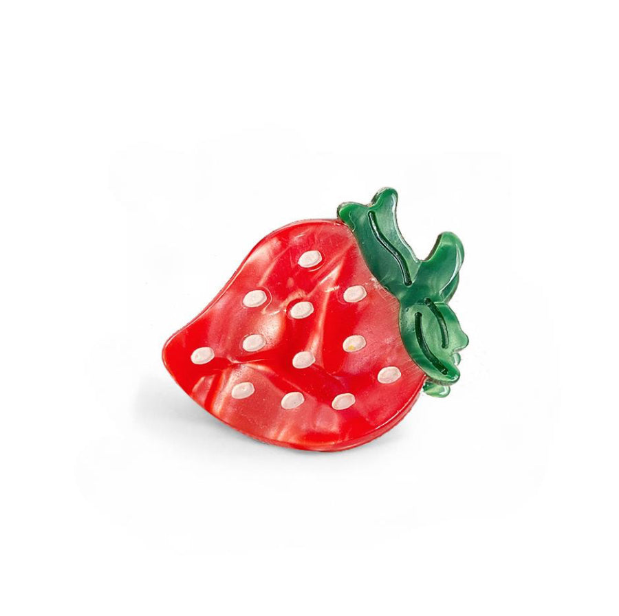 Mini Strawberry Resin Claw Clip