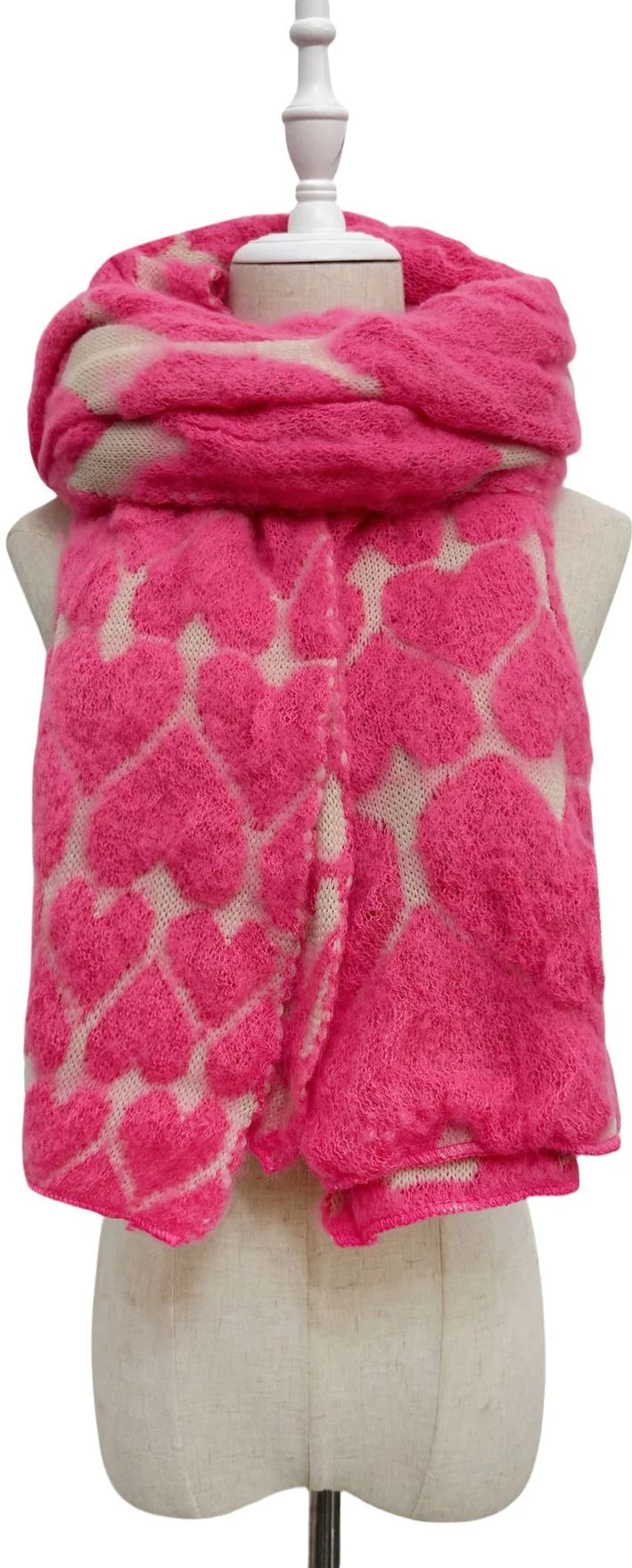 Cute 3D Love Heart Knitted Wool Scarf