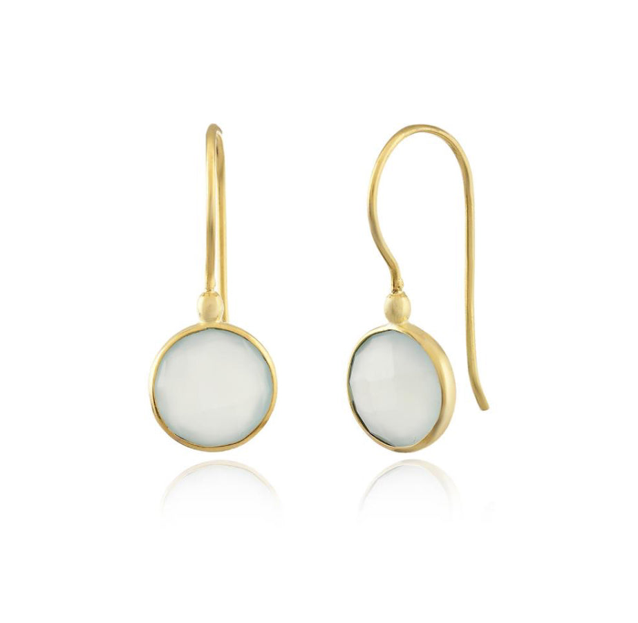 Faceted Aqua Chalcedonay Earrings