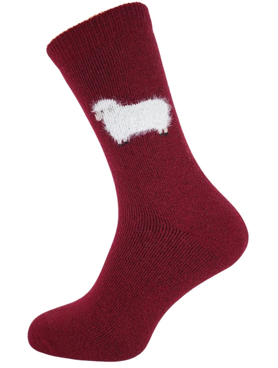 Baa Baa Wool Blend Men's Sock -  Maroon