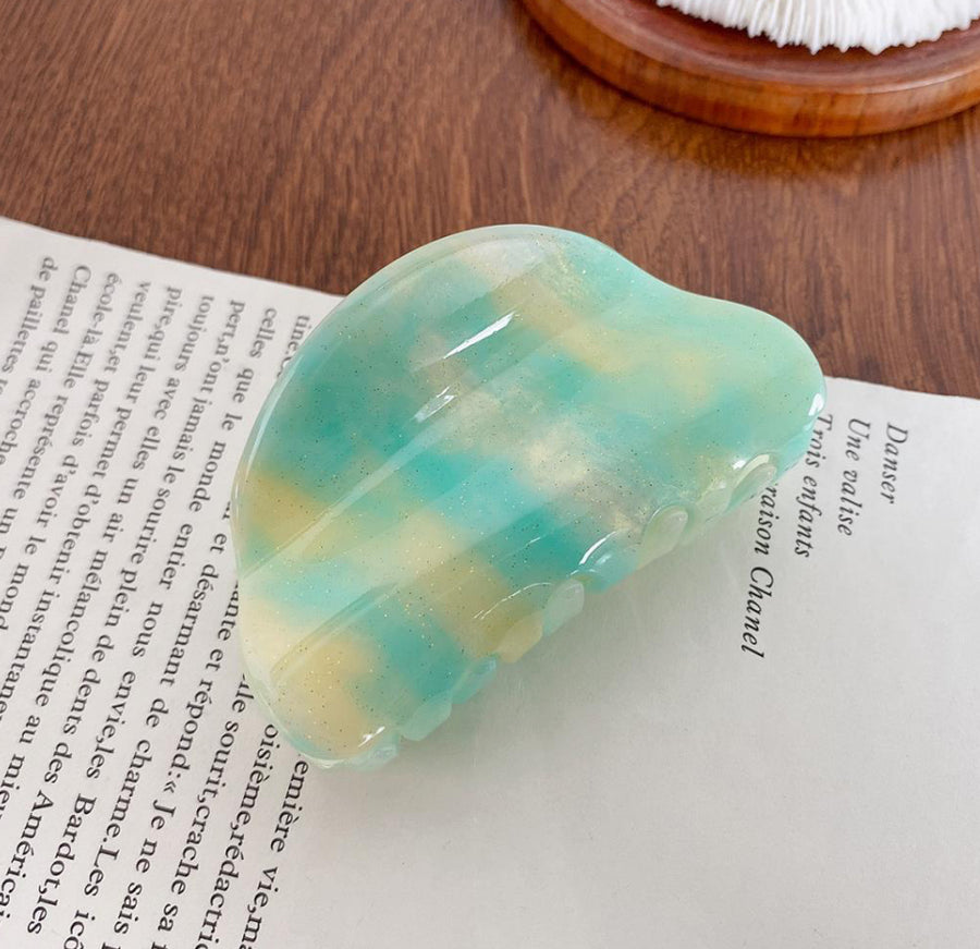 Rounded Claw Clip - Aqua Green