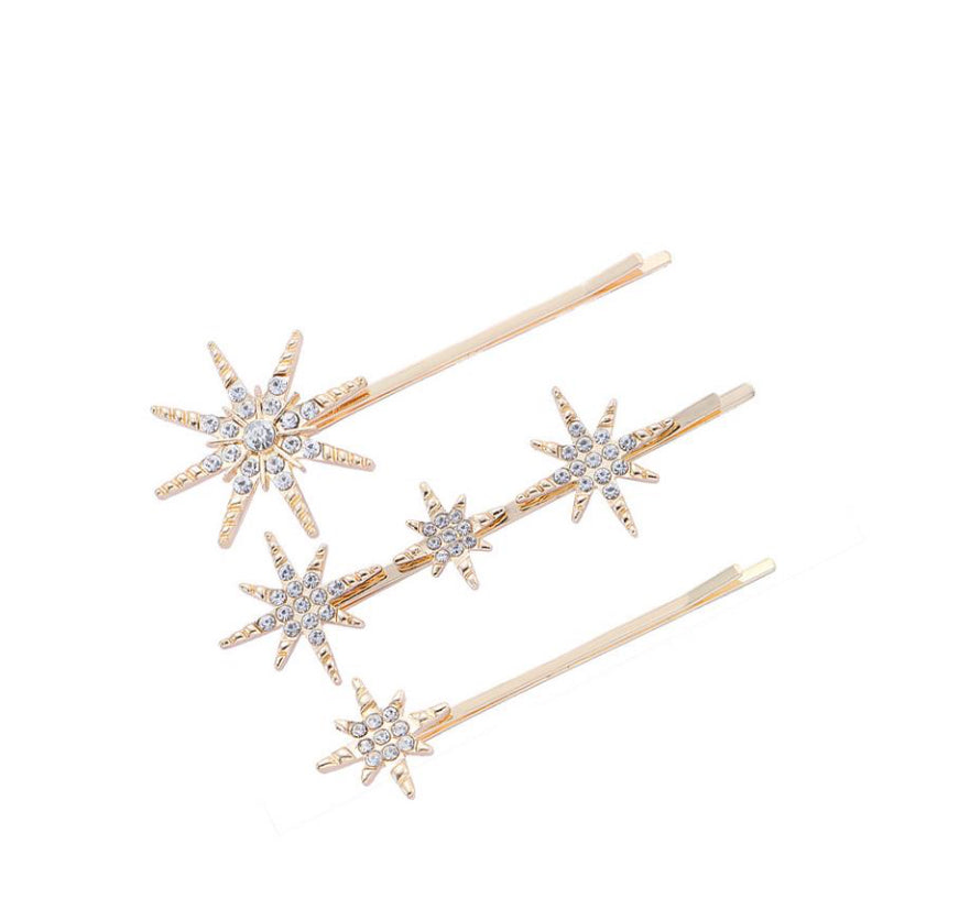 Triple Star Hairclips - Gold Aurina Ltd