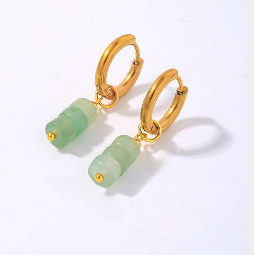 Natural Stone Stack Huggie Aqua Aurina Pop UP Ltd