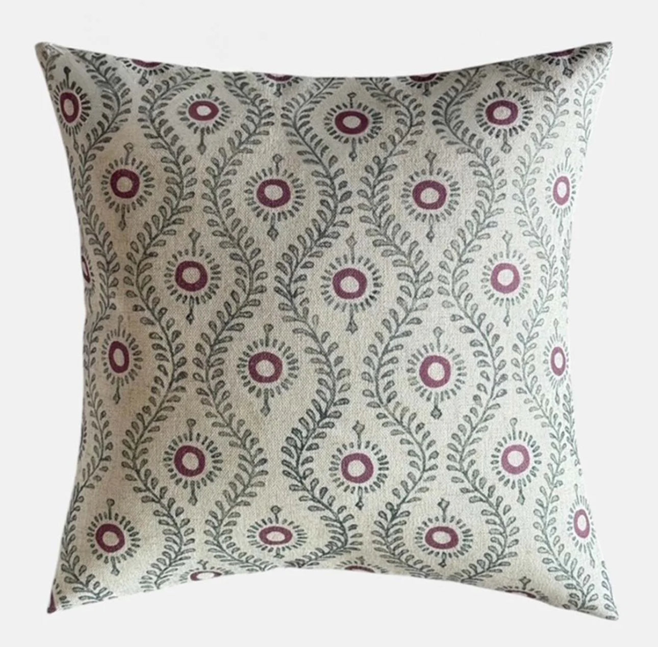 Tumble Twine Stone & Red Cushion