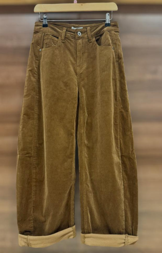 Cristina Corduroy Barrel Leg Trousers