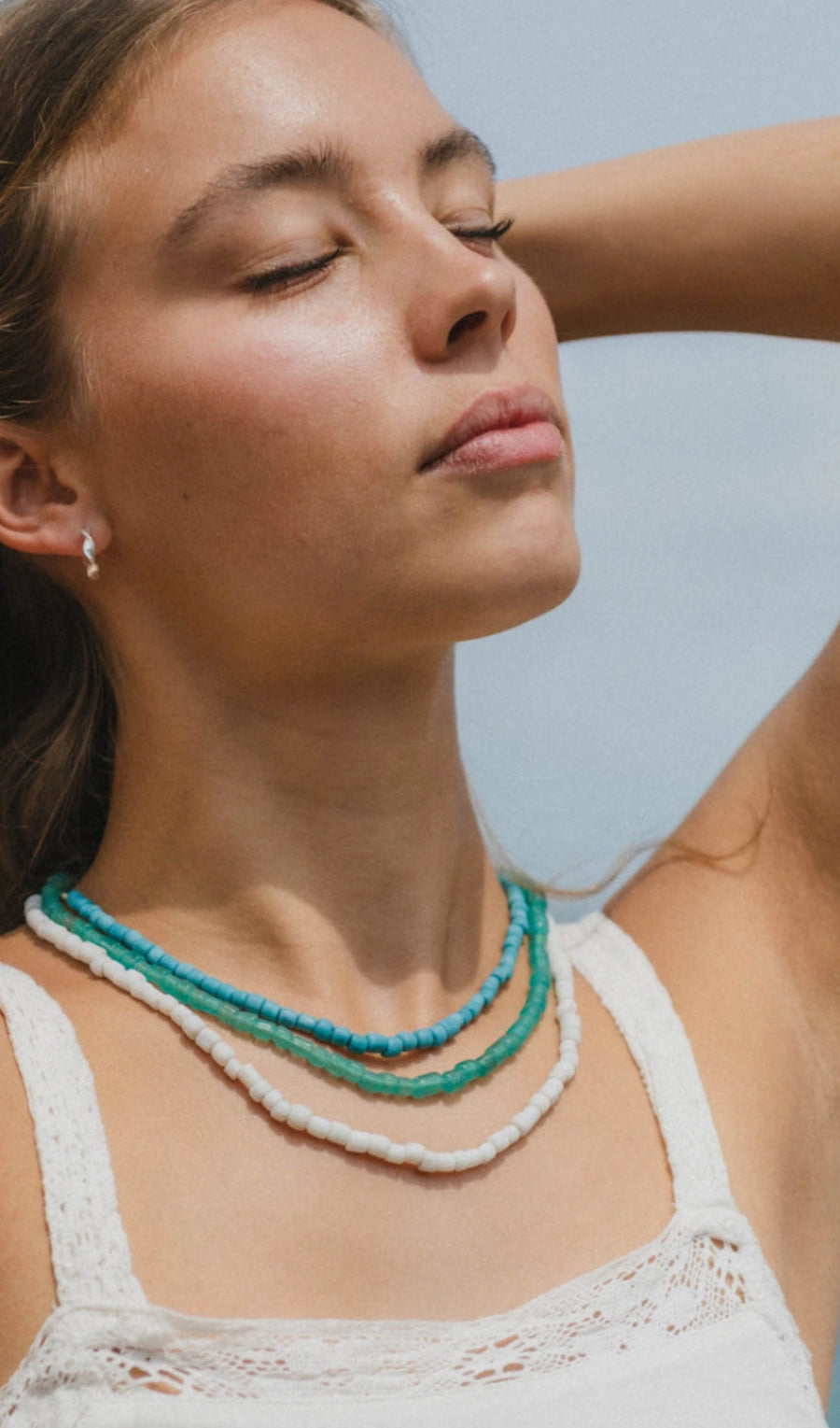 Labuan Glass Beaded Necklace - Green Aurina Ltd