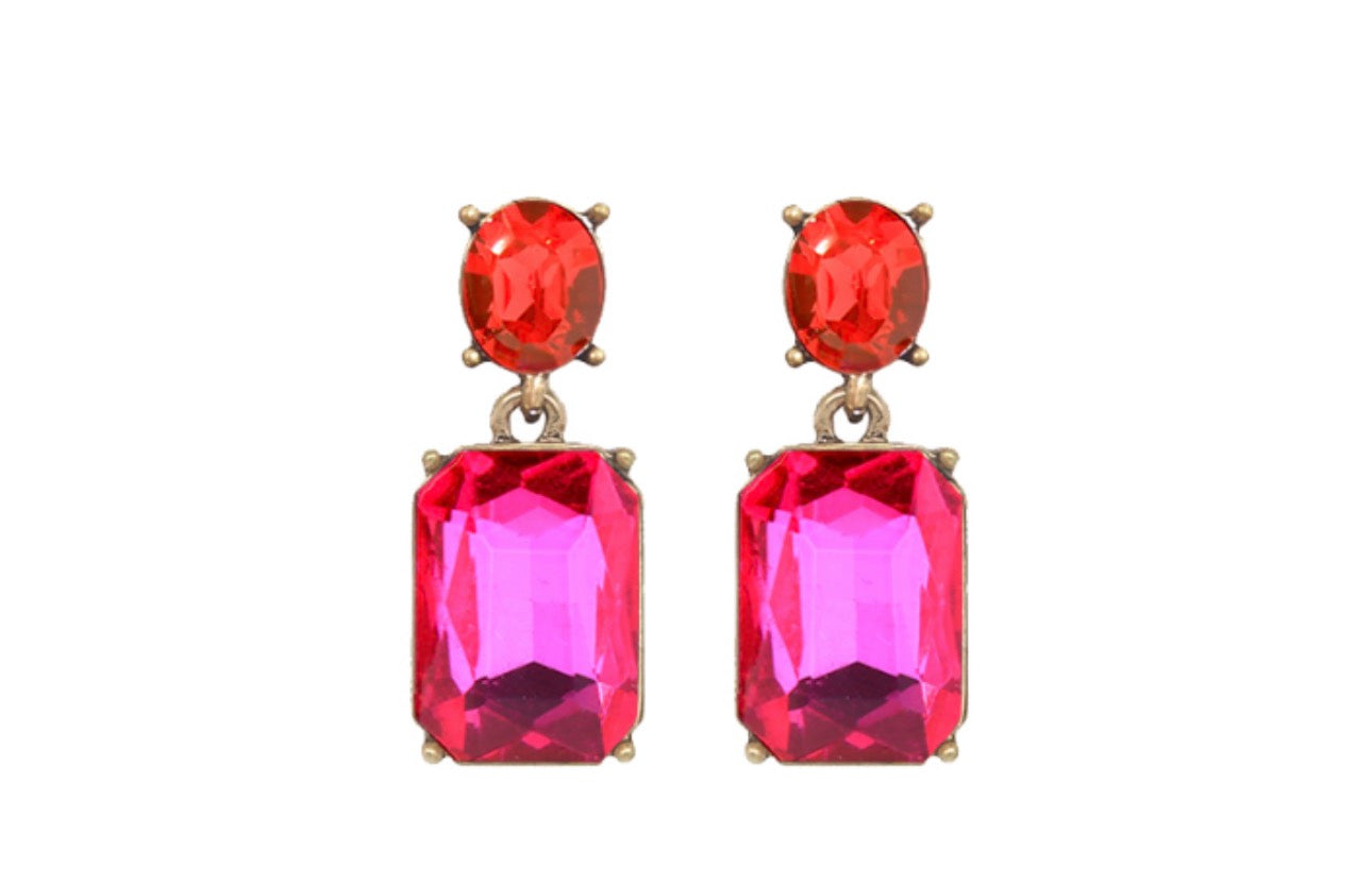 Vintage Gem Drop Earrings