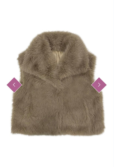 Oversized Lapel Faux Fur Gilet Aurina Pop UP Ltd