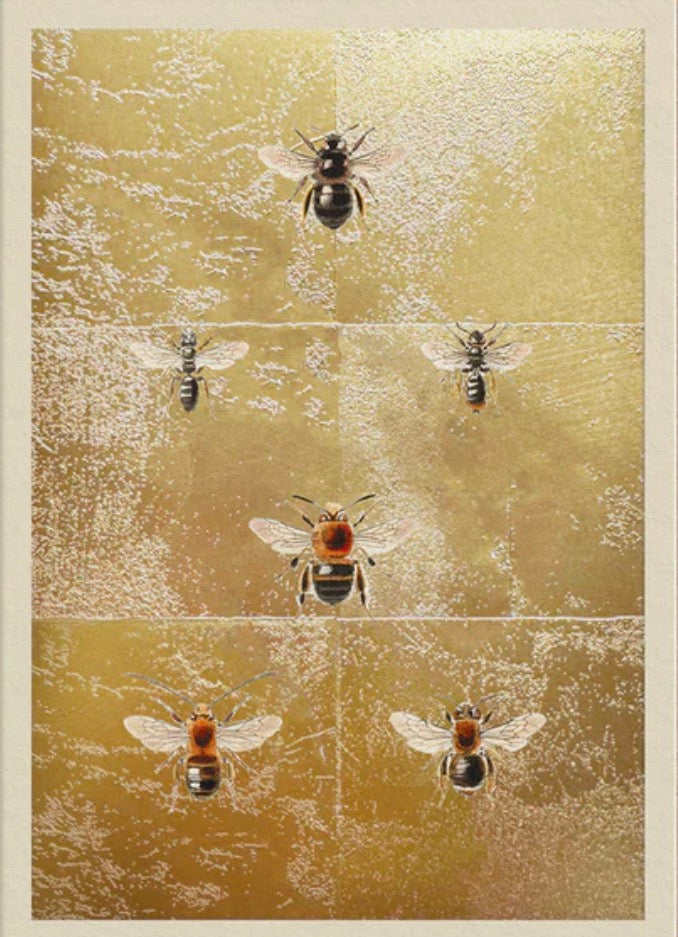 Hot Foil Bees Greetings Card