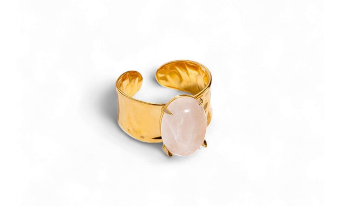 Adjustable Rose Quartz Ring