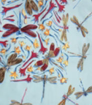 Silky Botanical Dragonfly Scarf