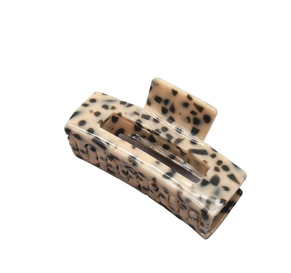 Large Resin Claw Clip - Taupe Spot Aurina Ltd