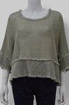 Corinna Crochet Net Fringed Top