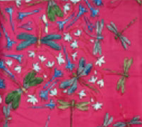 Silky Botanical Dragonfly Scarf