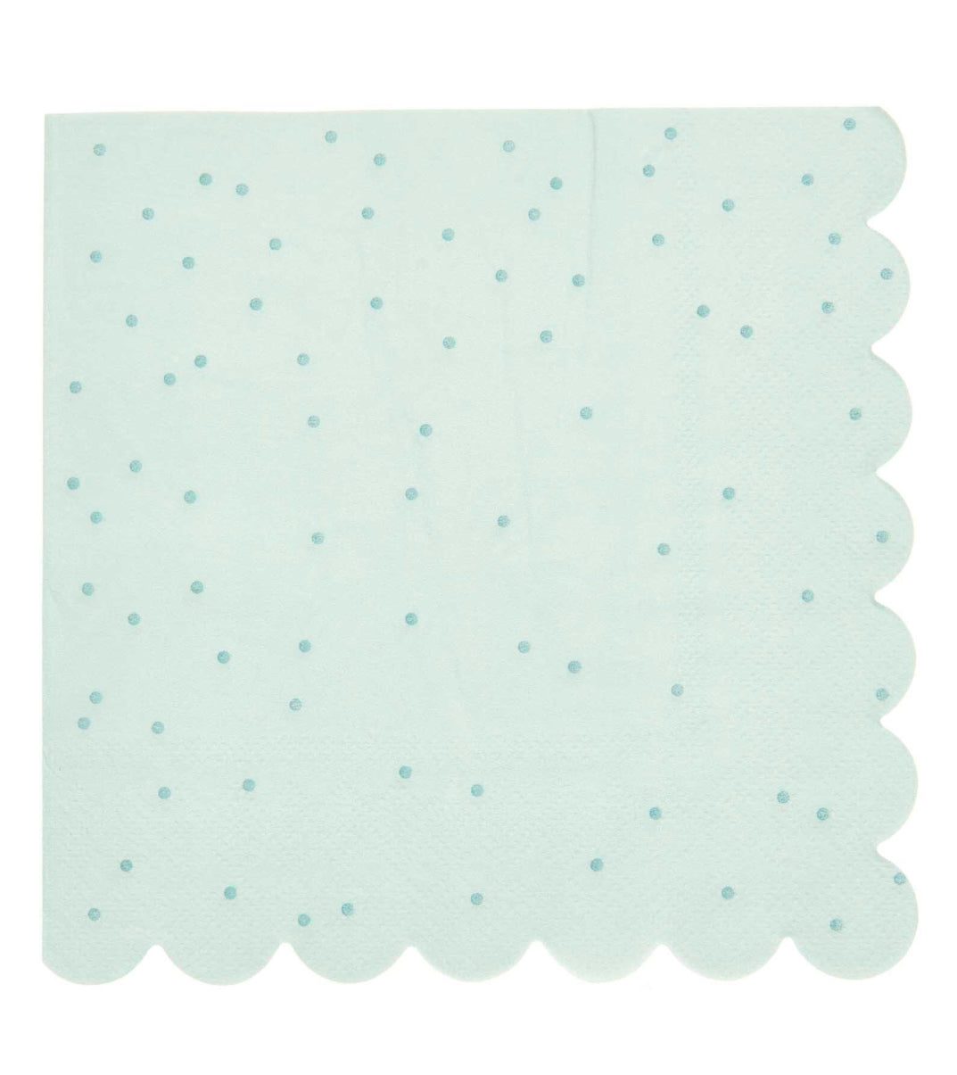 Dotty Mint Scalloped Paper Napkin