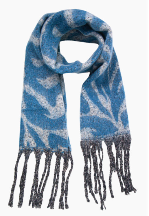 Blue & Grey Zebra Blanket Scarf