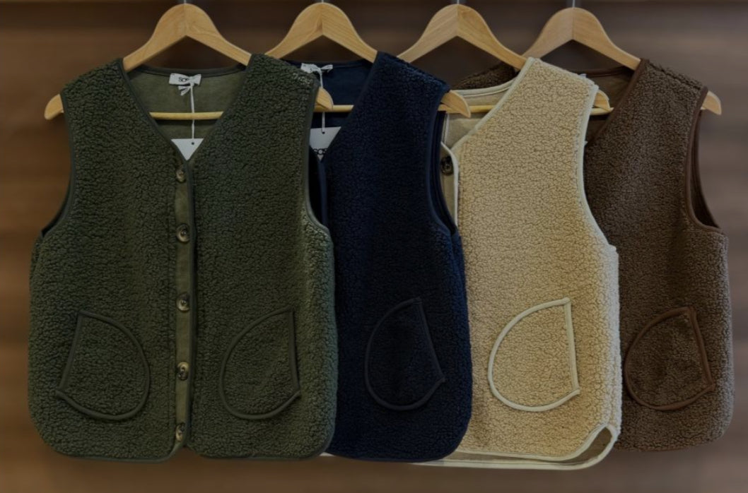 Bella Buttoned Teddy Gilet