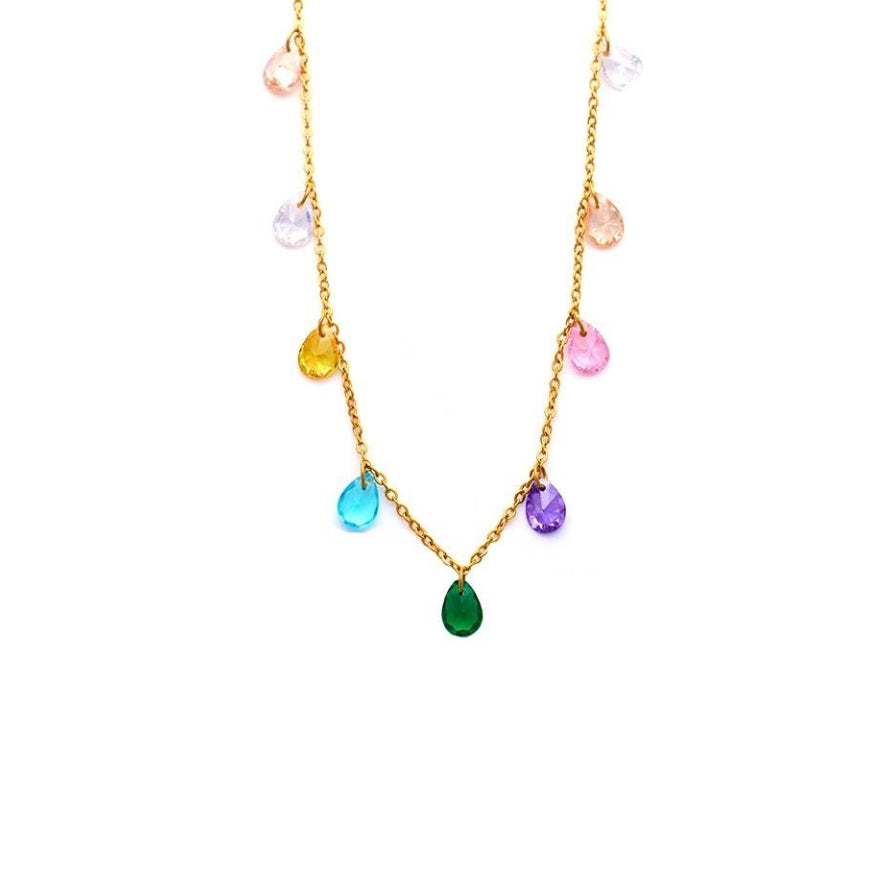 Teardrop Multi Gem Necklace