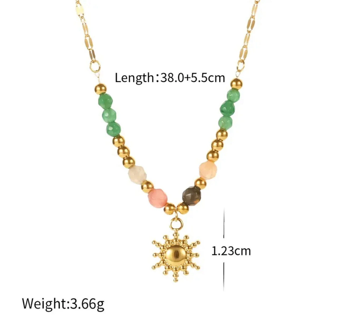 Bright Beads Necklace with Mini Sun