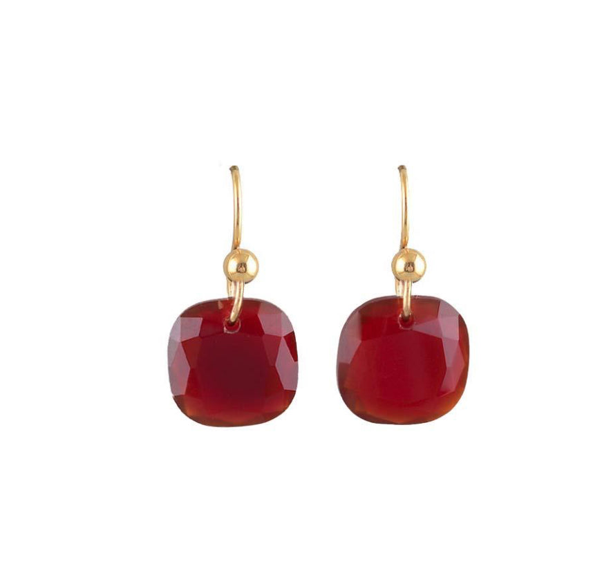 Red Quartz Faceted Natural Stone Earring