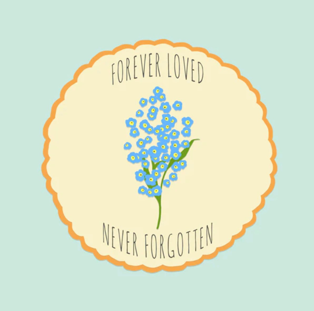 Floral Notes Card - Forever Loved - Never Forgotten