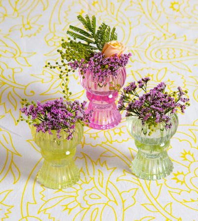 Small Yellow Glass Candleholder