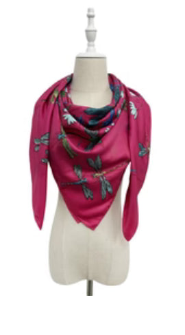 Silky Botanical Dragonfly Scarf Aurina Pop UP Ltd
