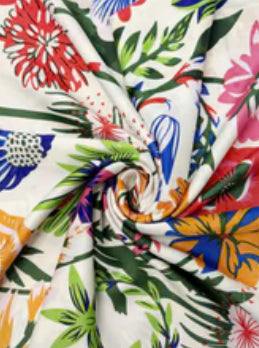Silky Wallflower Print Square Scarf