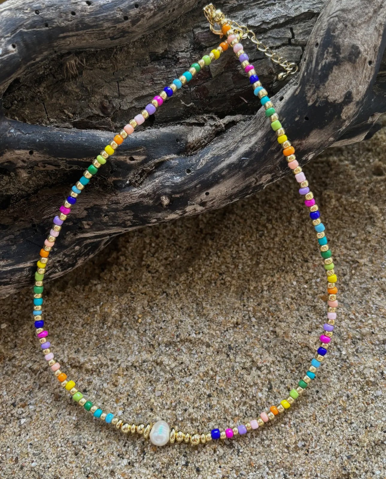 Gold Plated Rainbow Necklace