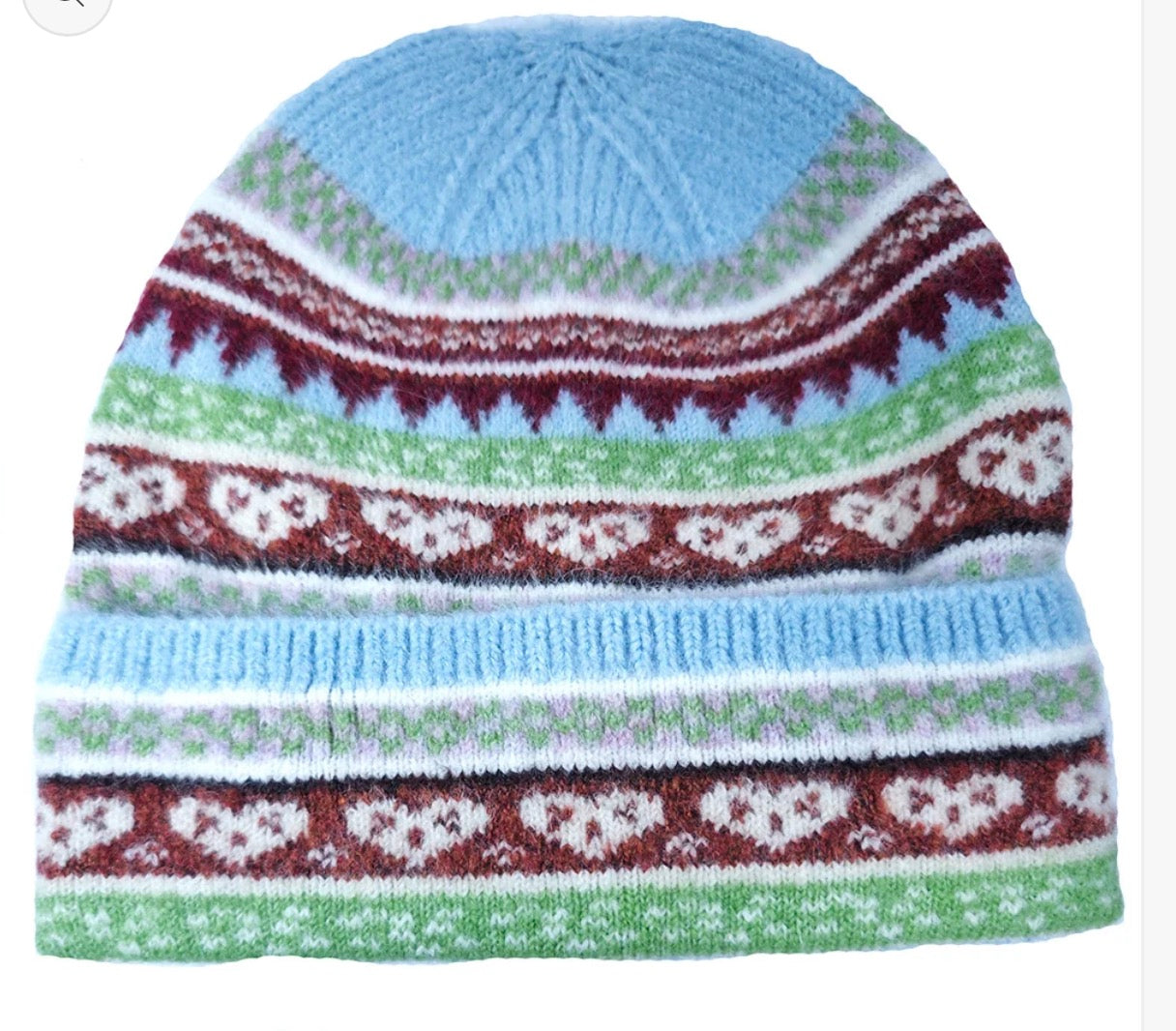 Nordic Style Wool Blend Beanie - Baby Blue