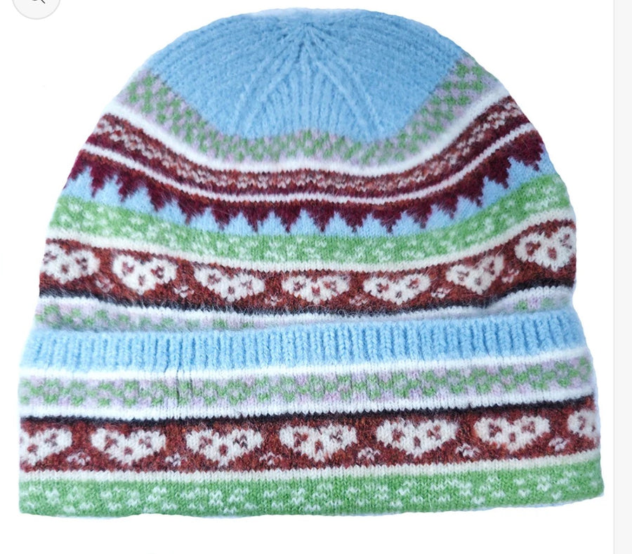 Nordic Style Wool Blend Beanie - Baby Blue