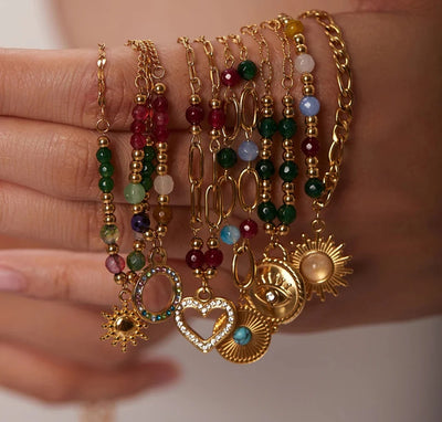 Bright Beads Necklace with Sun
