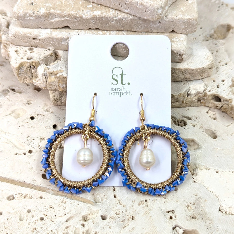 Stiffkey Blue Beaded Earrings