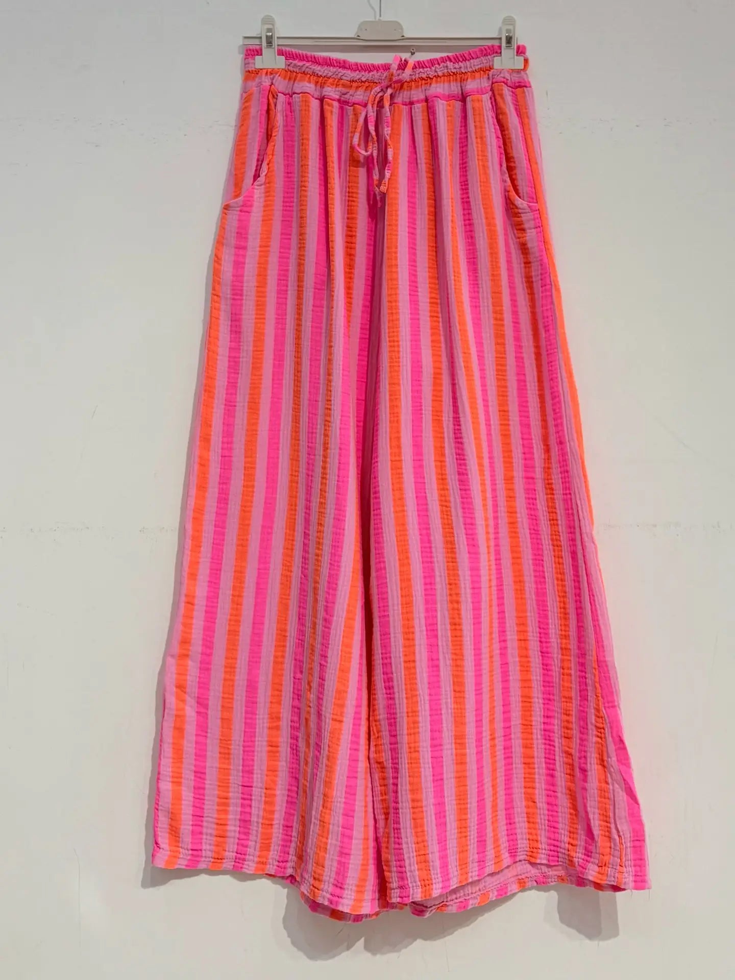 Cotton Gauze Striped Trouser